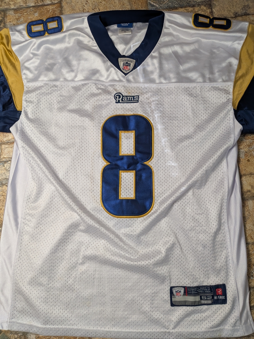 Vtg St. Louis Rams Sam Bradford Reebok Jersey Sz 52 XL White Stitched EUC